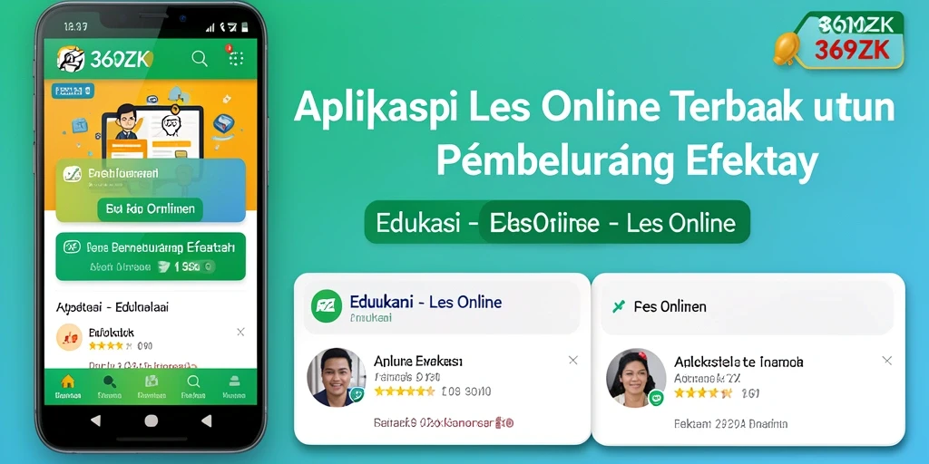 Antarmuka aplikasi 369ZK untuk Les Online yang interaktif.