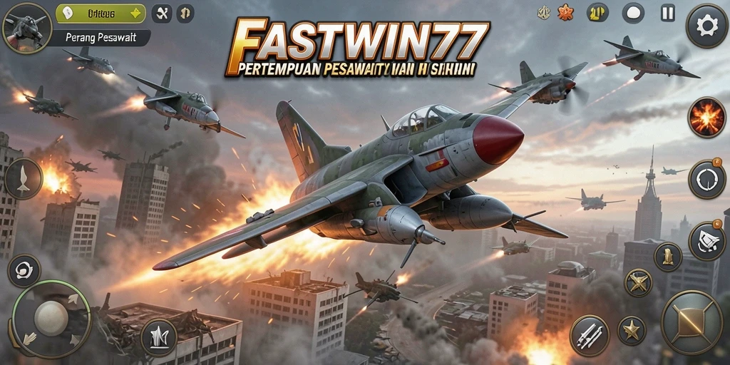 Antarmuka <strong>FASTWIN77</strong> yang berwarna-warni dan menarik saat peperangan di udara.