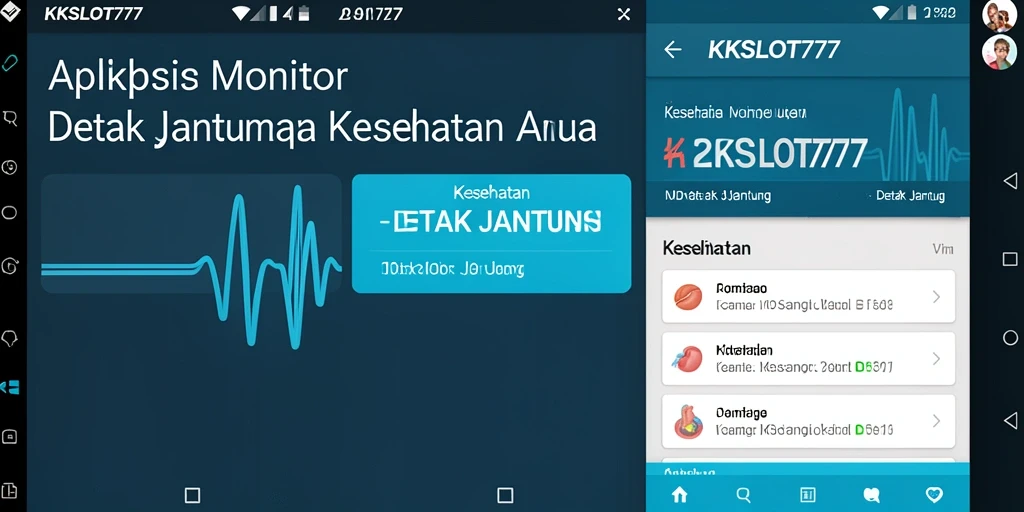 Tampilan antarmuka aplikasi KKSLOT777 untuk memantau detak jantung.