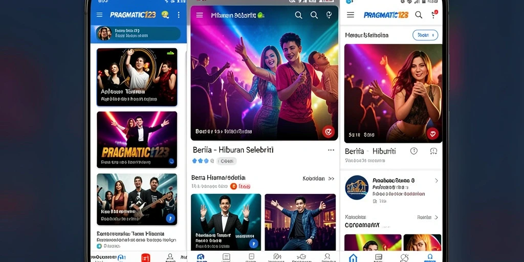 Antarmuka menarik dengan berita terbaru selebriti.