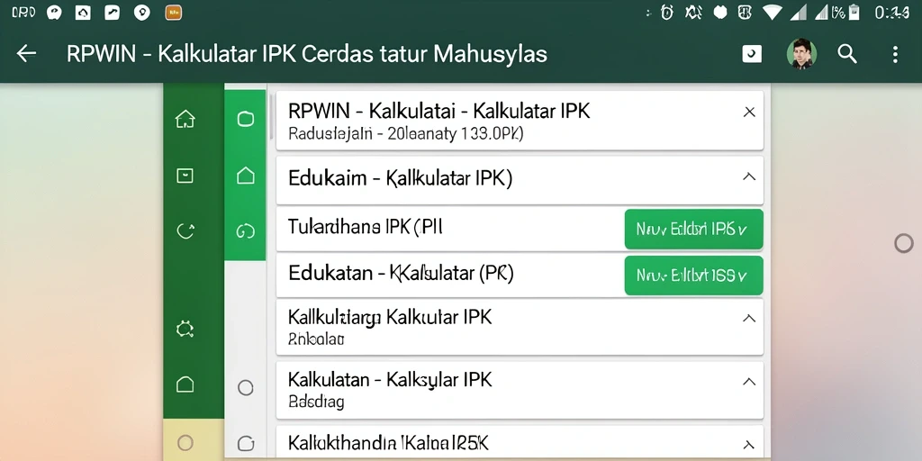 Antarmuka aplikasi RPWIN untuk Kalkulator IPK yang sederhana dan efektif.
