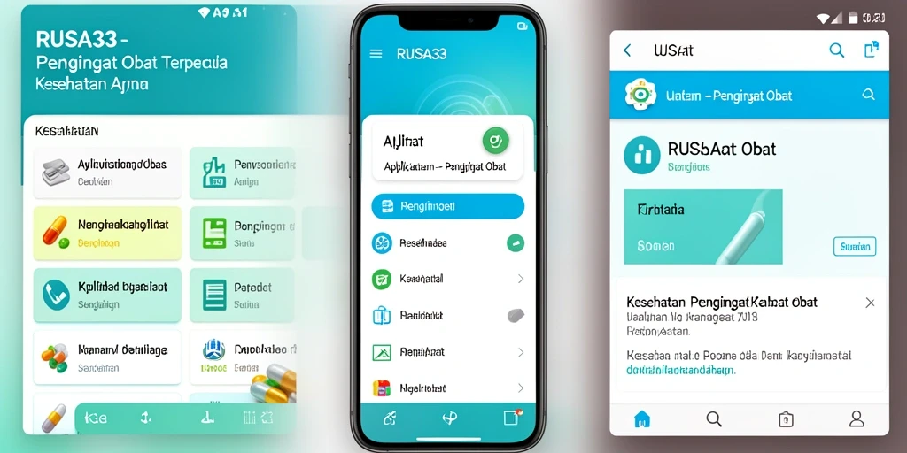 Screenshot antarmuka aplikasi RUSA33 yang menampilkan pengingat obat.