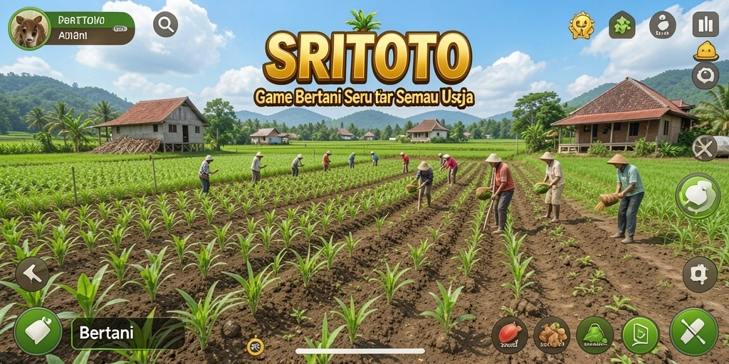 Antarmuka game SRITOTO yang menarik dan fungsional saat bertani.